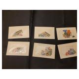 Great Britain postage stamp sets.  Most envelopes