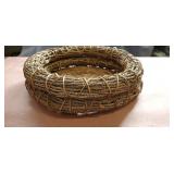 Woven reed basket. 15x4.