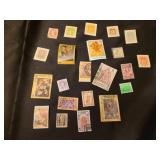Assorted international postage stamps