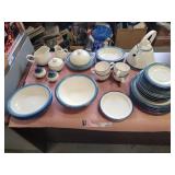 Pfaltzgraff ceramic dishes. Includes metal tea pot