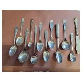 Collection of sterling and sivler plated spoons