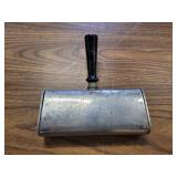 Silver plated crumb brush with wooden handle
