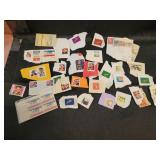 US postage stamps torn from envelopes