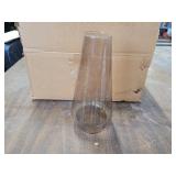 Amber glass oil lamp chimneys. 9ins. 8 total.