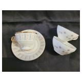 Fine china saucer and 3 teacups from Japan