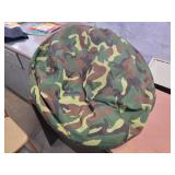 Camouflaged bean bag chair. Approx 28ins.