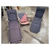 Folding lawn chairs and lounges