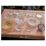 Glass dishes and bowls.