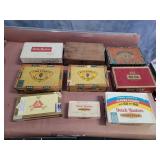 Cigar boxes. Wood and cardboard