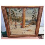 Framed art painting. 25ï¿½x25ï¿½. Signed.