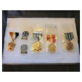 Military ribbons in case