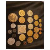 Assorted commemorative coins and tokens