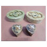 Alabaster trinket boxes