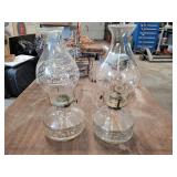 Oil lamps. 14ins each.