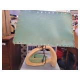 Vintage table lamp with removable dish/ashtray.