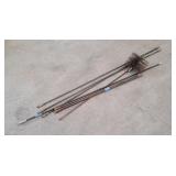 Chimney cleaning brush and rods.