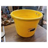 Large plastic tub with rope handles. 17x21