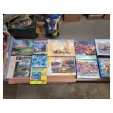 Puzzles. 500 to 2000 pieces. Used.