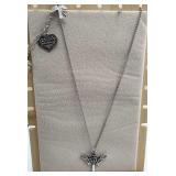 Cross with wings necklace  & guardian Angel charm