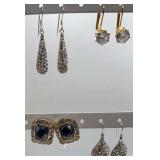 Collection of Sterling silver drop earrings &