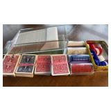 Acrylic Card Dealer Shoe w/ several decks of