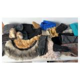 Two fur collars and largest assortment of gloves,