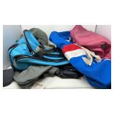 Blue Duffel bag on wheels plus tote bags and more