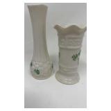 Belleek Vases 5 1/2 & 4 1/2"