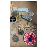 Assorted Tags, Pins, Patches and ï¿½Around tuitsï¿½
