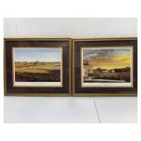 Framed Scottish Golf Course Prints 13x11"e
