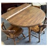 Vintage Solid Wood 48" + 2 10" Leafs Dinning