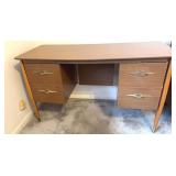 Mid Century Desk 47x21x26 1/2" w/Glass Top