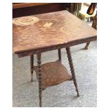 Bobbin Leg Wood 2-Tier Turned Leg Side Table 20 x