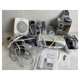 Vintage Tech Lot  Phones, Cords & Clock Radio