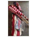 Umbrella flag chair and flags