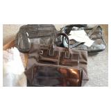 2 leather & a vinyl Totes