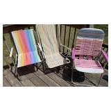 Lot of three lawn chairs