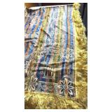 Vintage Woven Tapestry Throw: Floral & Geometric