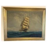 Oil Painting Tall Ship Signed L Papaluca 35x28???