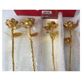 2 Pair Electroplated Rose