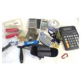 Gadget & Office Lot  Calculators, Clock, Binocs