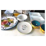 Plates, Bowls & Mugs w/ Blue Forest, Cla Art &