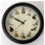 Cat clock, meows on the hour 8"