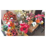 Large Artificial Flower & Vase lot