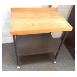 Butcher Block Cart w/ wheels 30" x 21" x 34"