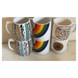 3 Pair Vintage Coffee Mugs