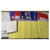 Assorted notebooks and legal pads