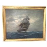 L. Papaluca Tall Ship Under Full Sail