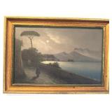Mt. Vesuvius by L. Papa 18x12" Eruption under
