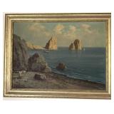 Seascape Oil Painting Signed G. Colombrino 18x14"